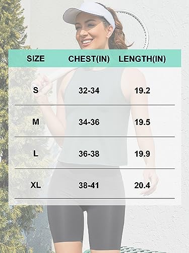 Women's Crop Tank Tops 3 Pack Sleeveless Workout Muscle Shirts Small Black
