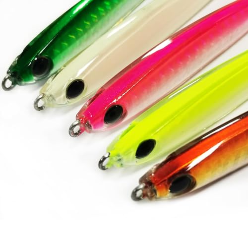 Mixed Color Epoxy Resin Fishing Jig Lure 0.7 OZ 2.6 Inch - Great for Inshore and Offshore Game Fish