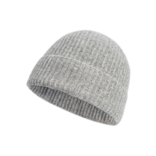 Villand 100% Cashmere Ribbed Cuffed Hat for Men, Ultra-Soft Men's Pure Cashmere Winter Ski Beanie
