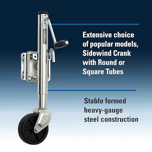 Fulton XP10 0101 Utility Trailer Jack, Side Mount, 1,200 lbs. Lift Capacity, Sidewind, Bolt-On, 10 Inch Travel