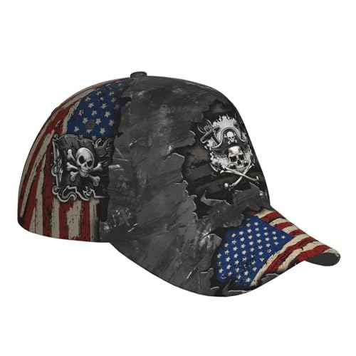 THE PIRATE KING Anime Pirate Captain Baseball Cap Skull Print Hat Halloween Baseball Cap Adjustable for Men and Women