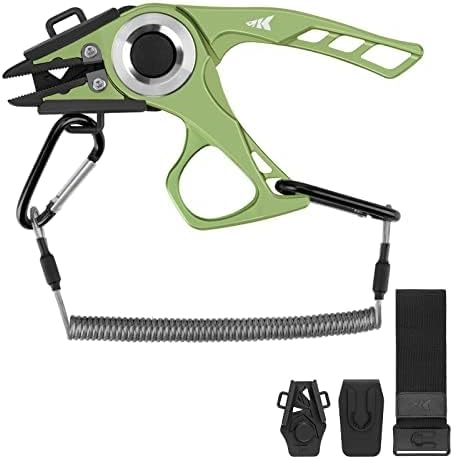 KastKing Micro Gila Fishing Pliers, Integrated Finger Hole, Aircraft Grade Aluminum, Fishing Tools, Saltwater Resistant Fishing Gear, Tungsten Carbide Cutters, Burt Orange