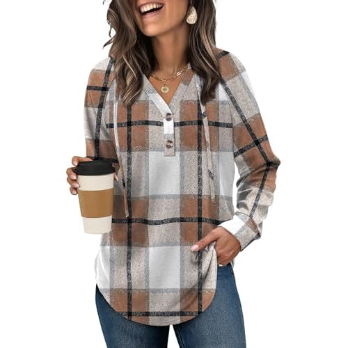 Womens Hoodies Pullover Sweaters Tunic Tops for Women Loose Fit Dressy Oversized Sweatshirt with Buttons