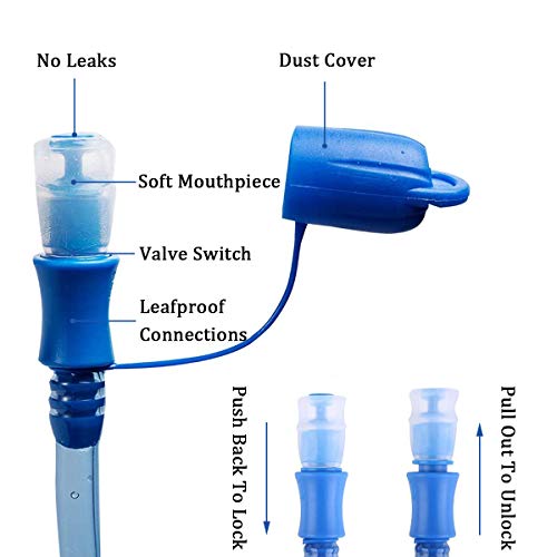 3L Blue Green Hydration Bladder Water Reservoir Leak Proof BPA Free Outdoor