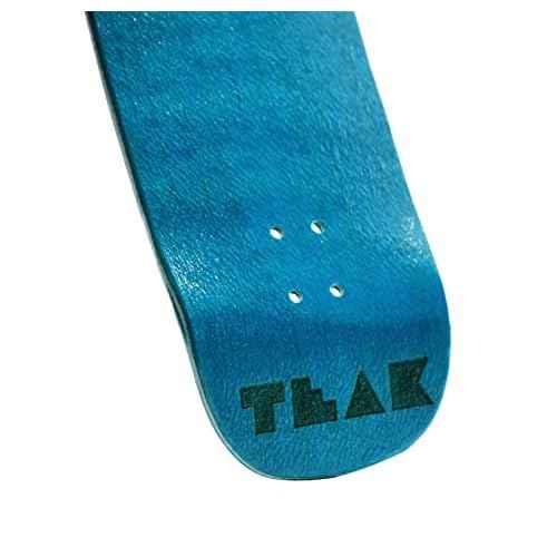 Teak Tuning Prolific Wooden Fingerboard Deck, 33.5mm x 96mm Boxy Shape - Teak Teal - 5 Ply with Custom Color Matching Mid Ply - Includes Prolific Foam Tape