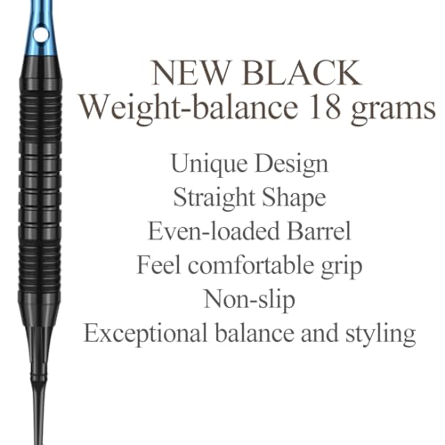 Blue Rainbow Soft Tip Darts Set 18g 21g with Aluminum Shafts & O-Rings - Electronic Dartboard