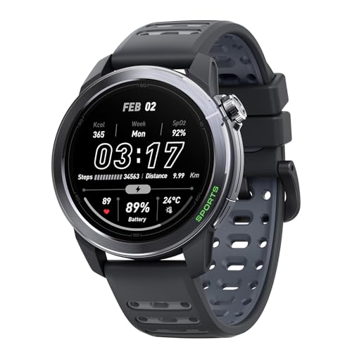 Mibro GS Active2 Running GPS Watch with 46mm AMOLED, Lightweight and 15-Day Battery, Supports Training Guidance and Dual-Band GNSS, 150+ Sport Modes (Dark Gray)