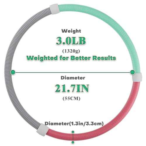 Weighted Soft Spring Hula Hoop for Adults,Soft Waist Friendly Design and Efficient Fat Burning, Suitable for Various Venues, Homes, Outdoor Activities, etc.