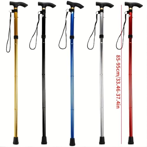 Folding Lightweight Walking Sticks, Adjustable Trekking Poles with Rubber Tips for Outdoor Camping hikes