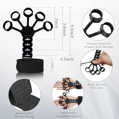 Hand Grip Strengthener Kit with Adjustable Resistance and Stress Ball