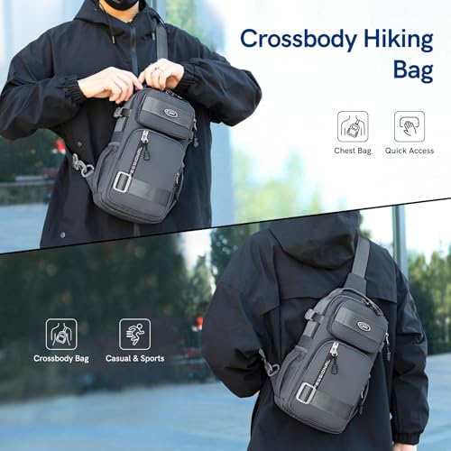 VGOAL Crossbody Bag Sling Bag for Men Sling Backpack Mini Backpack Daypack Crossbody for Travel Sport Running Hiking (KT0614W-G)