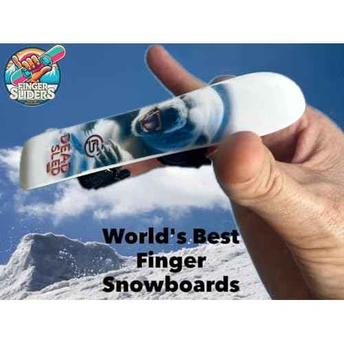 Finger Sliders Dead Sled Mini Snowboard ? Finger Board with Bindings for Tricks, Fingerwear¢â Grip Tech, Desk Fidget & Snowboard Decor for Snowboarders