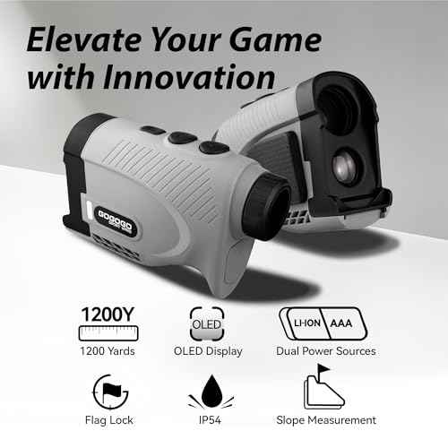 Gogogo Sport Vpro Gen 2 Golf Laser Rangefinder, 1200/2500Y Ranging, Ultra-Clear Optics with 99% Transmission Lens OLED Display, Dual Power Sources£¬Flaglock/Slope/Magnetic