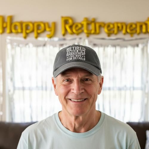 Dark Grey Retirement Gift Hat for Men - Retired Man Celebration Cap
