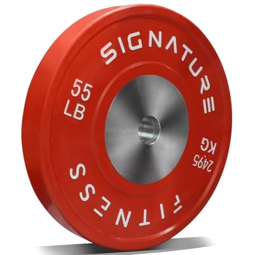 Fitvids 2" Olympic Competition Bumper Plate with Steel Hub for Strength Training and Powerlifting - Minimal Bounce