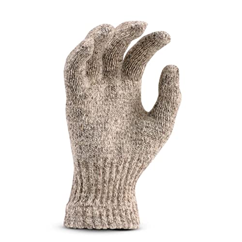Men's Mid Weight Wool Ragg Glove - Large Brown Tweed