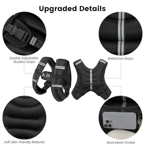 Weighted Vest for Men Women 6lb-30lb Adjustable Fitness Training Equipment
