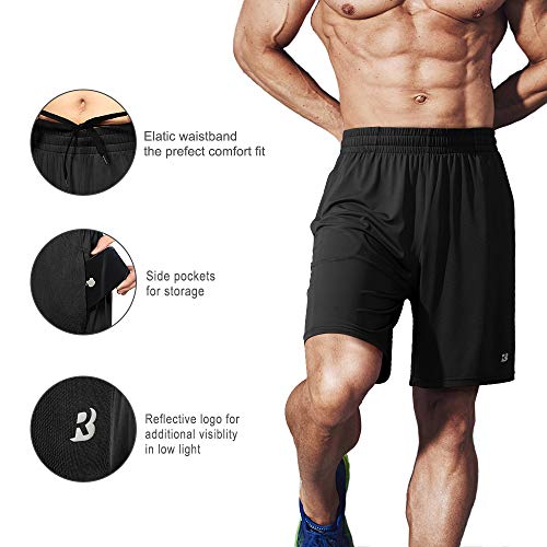 Men's 7 Inch Workout Shorts with Pockets - X-Large, Black & Gray 2 Pack
