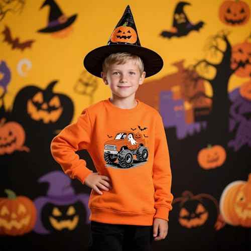 Halloween Sweatshirt Kids Glow in the Dark Dinosaur Shirt Boys Pumpkin Tops Bat Long Sleeve Cotton Outfits 1-7T