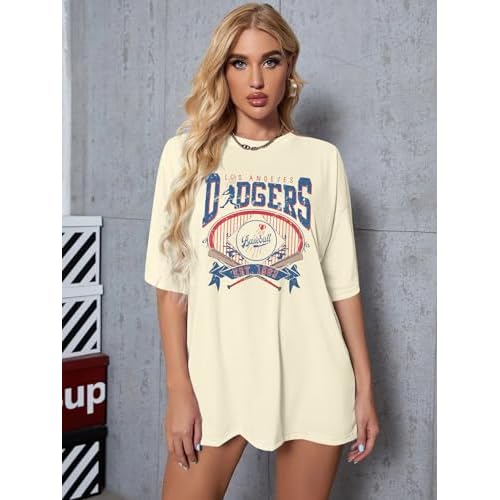 Baseball Shirts for Women Oversized Game Day Sports Fan Shirt Baseball Mama Casual Short Sleeve Tee