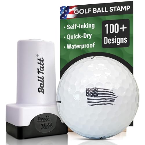 Golf Ball Stamp Self-Inking Marker - USA Flag Variation, Waterproof, Quick-Dry