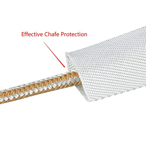 Boating Rope - Heavy Duty Fire Hose Bulk Line with Chafe Guards, 10ft