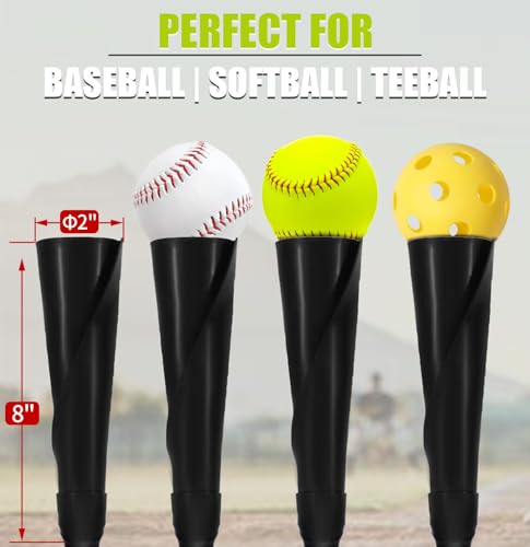 Batting Tee for Baseball and Softball - Heavy Base, Adjustable 25-47 Inches, Hand-Rolled Top - Blue, Height 25-37 Inches