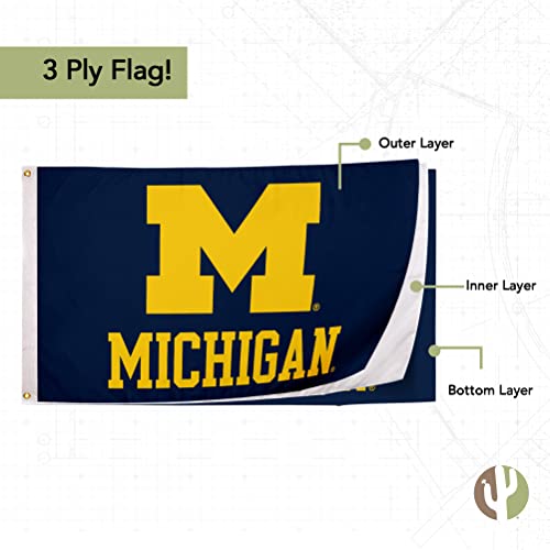 University of Michigan Flag - 3x5 Ft Double-Sided Outdoor Banner