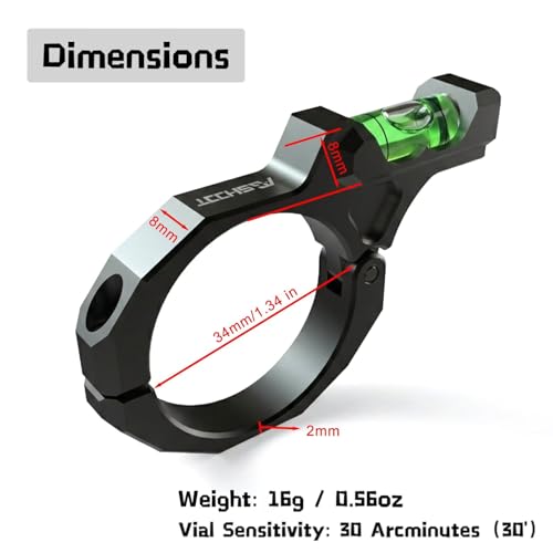 Black Precision Bubble Level 34mm - Aluminum Construction, High Sensitivity