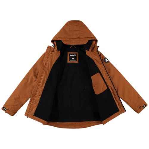 Hurley Mens Winter Jacket - Warm Zip Up Hooded Parka Sherpa Lined Jackets For Men with Multiple Pockets (Sizes S-XL)