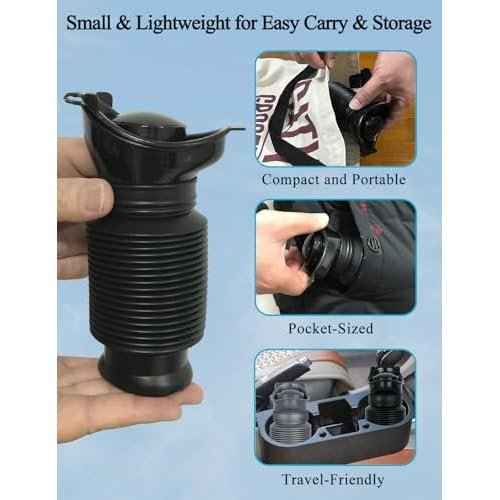2-PC 750ml Leakproof Collapsible Pee Sport Pee Bottle for Men, Reusable Travel Urinals for Men Car, Portable Men's Pocket Toilet for Outdoor Camping, Travelling, Traffic Jams & Emergency Situations