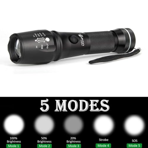 LED Traffic Control Wand Flashlight 16-Inch, 980 Lumens, 5 Modes, Waterproof