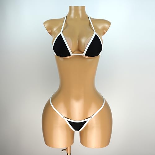 SHERRYLO Micro Bikini Thong Swimsuit for Women - Black, Small