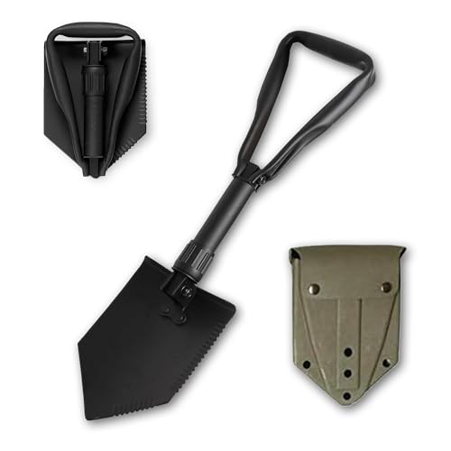 Military-Grade Folding Camping Shovel Set - Survival Entrenching Tool with Carrier