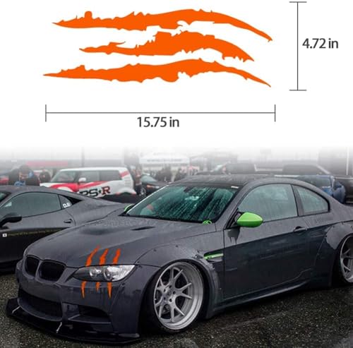 Car Reflective Monster Claw Scratch Marks Bumper Decal - Waterproof Red