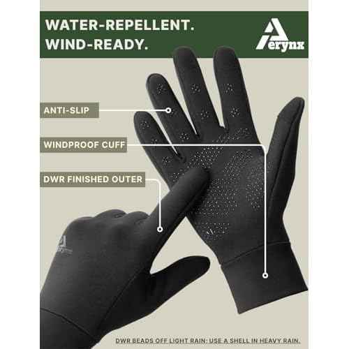 Lightweight Running Winter Gloves, Touch Screen Warm Gloves Liners for Cycling Biking Sporting Driving for Men Women X1