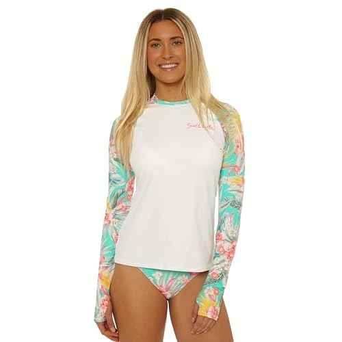 Salt Life Women's Rash Guard Top, Long Sleeve, UPF 50+, Uv Sun Protection, Beach Cover Ups