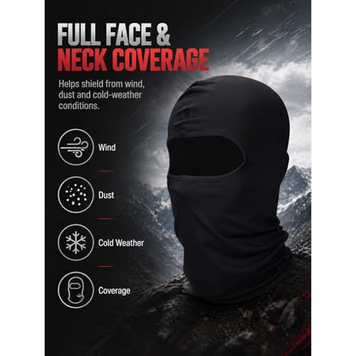 Men's Satinior 9-Pack Winter Balaclava Ski Masks - Black
