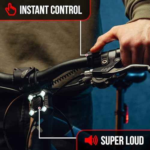 [New 2025] ZIREN 120-140dB High-Traffic Bike Horn & LED Light - Loudest Electric Horn w/Control Switch Rechargeable IPX4 Waterproof