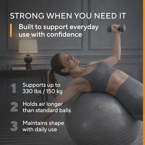 XXL Black Exercise Yoga Ball for Pregnancy, Office & Fitness - 85cm