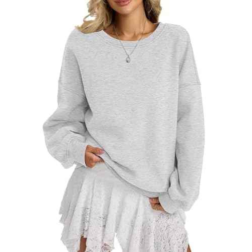 Women Fleece Sweatshirts Oversized Crewneck Pullover Trendy Long Sleeve Tops Fashion Fall Outfits Clothes 2025