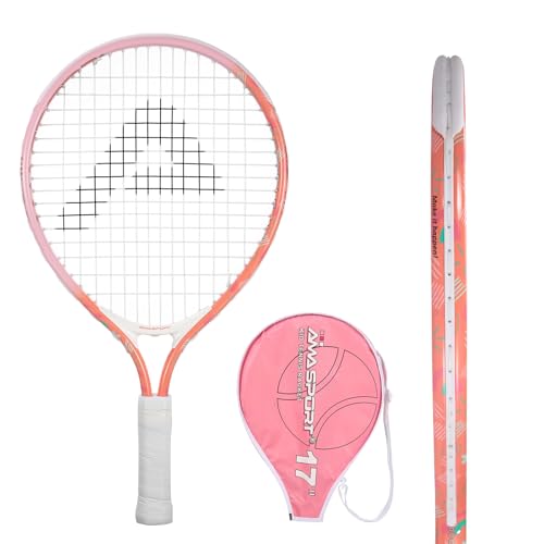 Kids Tennis Racket 17 Inch for Juniors - Sunrise Pink with Bag