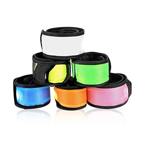 esonstyle Pack of 6 LED Light Up Band Slap Bracelets Night Safety Wrist Band for Cycling Walking Running Concert Camping Outdoor Sports