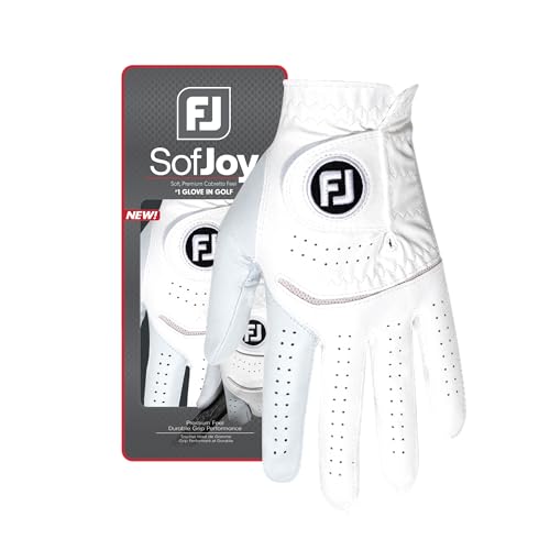 Women's Golf Glove SofJoy White Medium Left Hand Premium Soft Fit