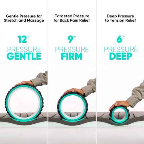 FitBeast Back Roller, Back Wheel Foam Roller - Targeted Muscle Roller for Deep Tissue Massage, Back Stretcher