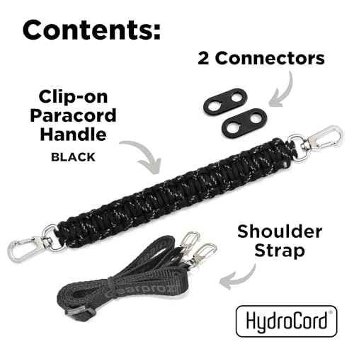 Gearproz HydroCord 3.0 H, Replacement Handle and Clips for Hydroflask Lids with Rivets, Fits Wide Mouth Bottles 12oz-64oz, Shoulder Strap, Water Bottle Handle, Durable Carrier