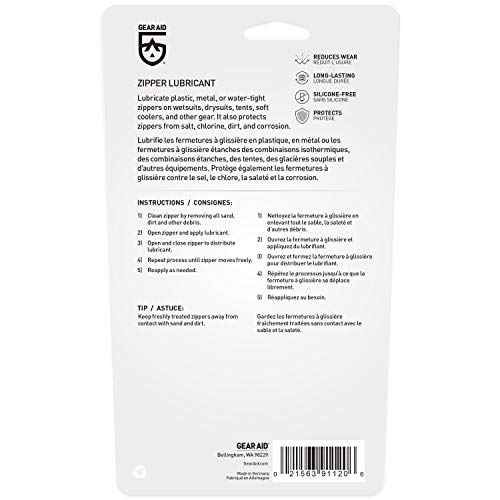 Gear Aid Zipper Wax Lubricant Stick for Wetsuits and Drysuits