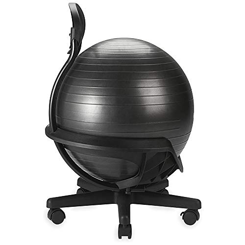 Gaiam Ultimate Balance Ball Chair (Standard or Swivel Base Option) - Premium Exercise Stability Yoga Ball Ergonomic Chair for Home and Office Desk - 52cm Anti-Burst Ball, Air Pump, Exercise Guide
