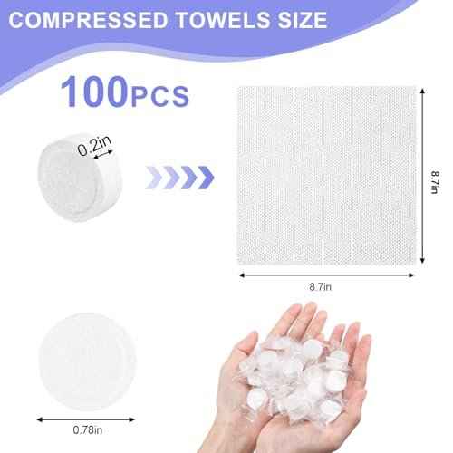 100PCS Disposable Towel, Compressed Towels, Coin Paper Towel, Portable Compressed Towels Sheet For Home Beauty Travel Camping Outdoor Activities