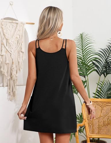 Large Black Swimsuit Coverup for Women with Pockets - Summer Beach Dress